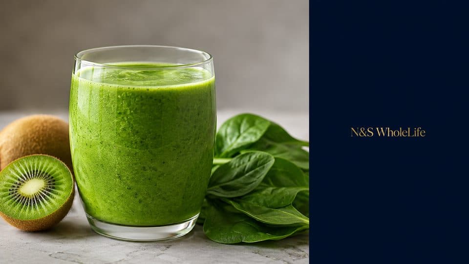 Kiwi and spinach green smoothie from the N&S WholeLife meal library