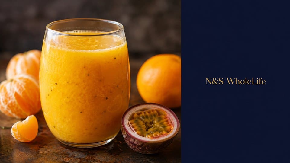 Passionfruit and orange smoothie from the N&S WholeLife meal library